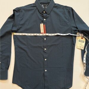 Navy Patterned Button Down Shirt